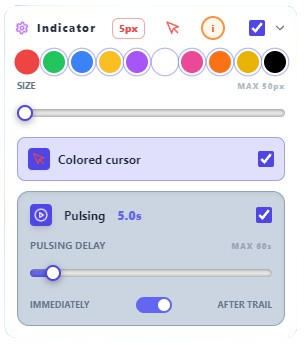 Indicator section
